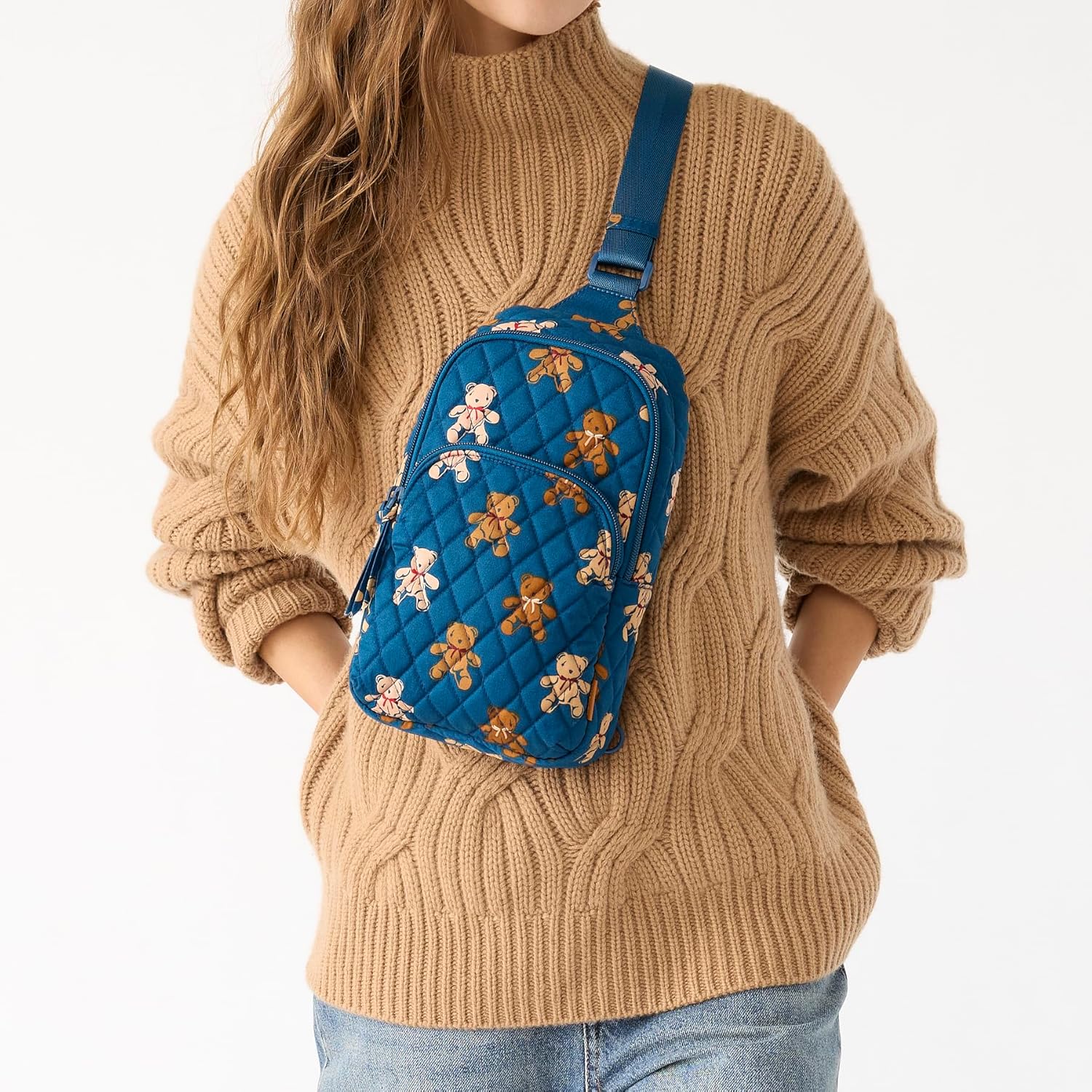 Premium Cotton Lorman Sling Backpack, Bunch of Bears, One Size - Image 5