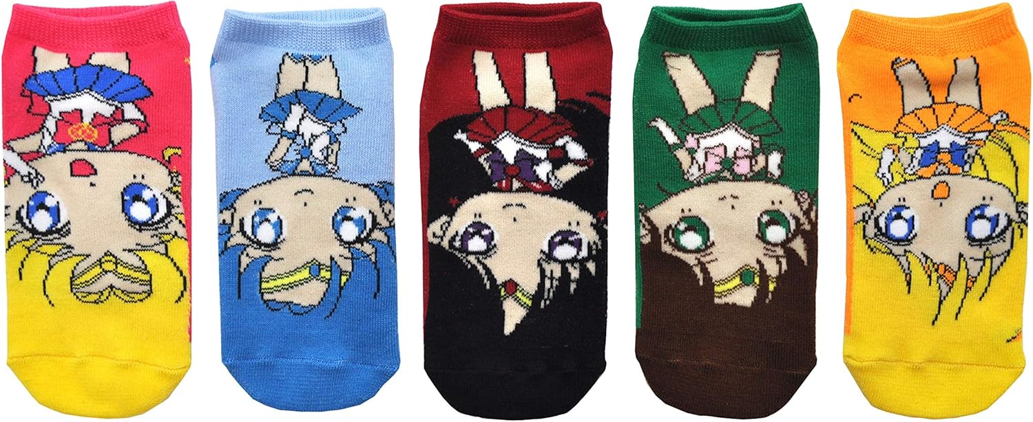 Everything Legwear Sailor Moon Characters Lowcut Socks (5 Pair Pack) - Ladies Shoe Size 4-10 - Image 2