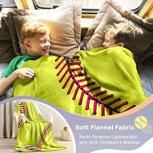 Miniatura 5 de KING DARE Manta de softbol Manta de forro polar suave para niños de 8 a 12 años, regalos únicos para los amantes del softbol, 40 x 50 pulgadas