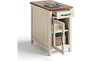 Farmhouse End Table with Charging Station: Elevate Your Home Decor