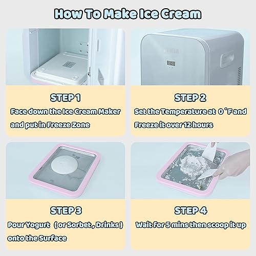 Miniatura 3 de Máquina para hacer helados enrollados, sartén para puntos dulces, plato frío instantáneo, ideal para hacer helado enrollado, suave para servir