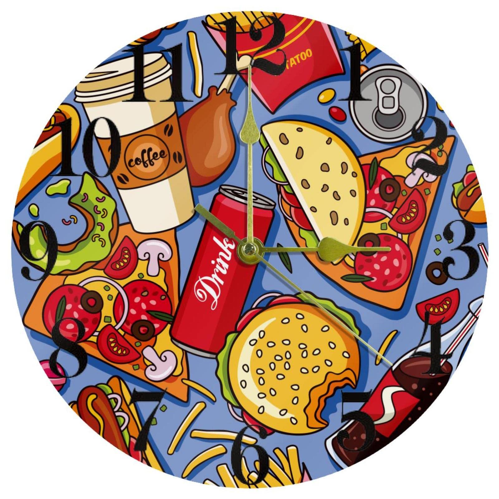 Horloge murale silencieuse ronde sans tic-tac pour salon et bureau