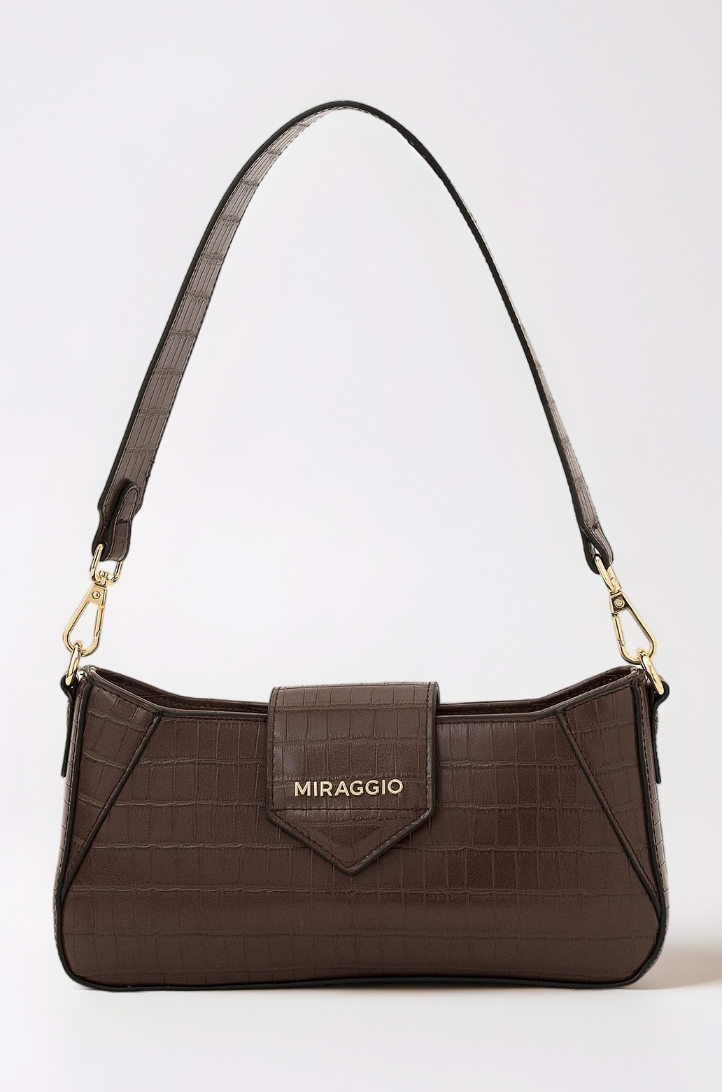 Croc Textured Isabella Shoulder Handbag for Women