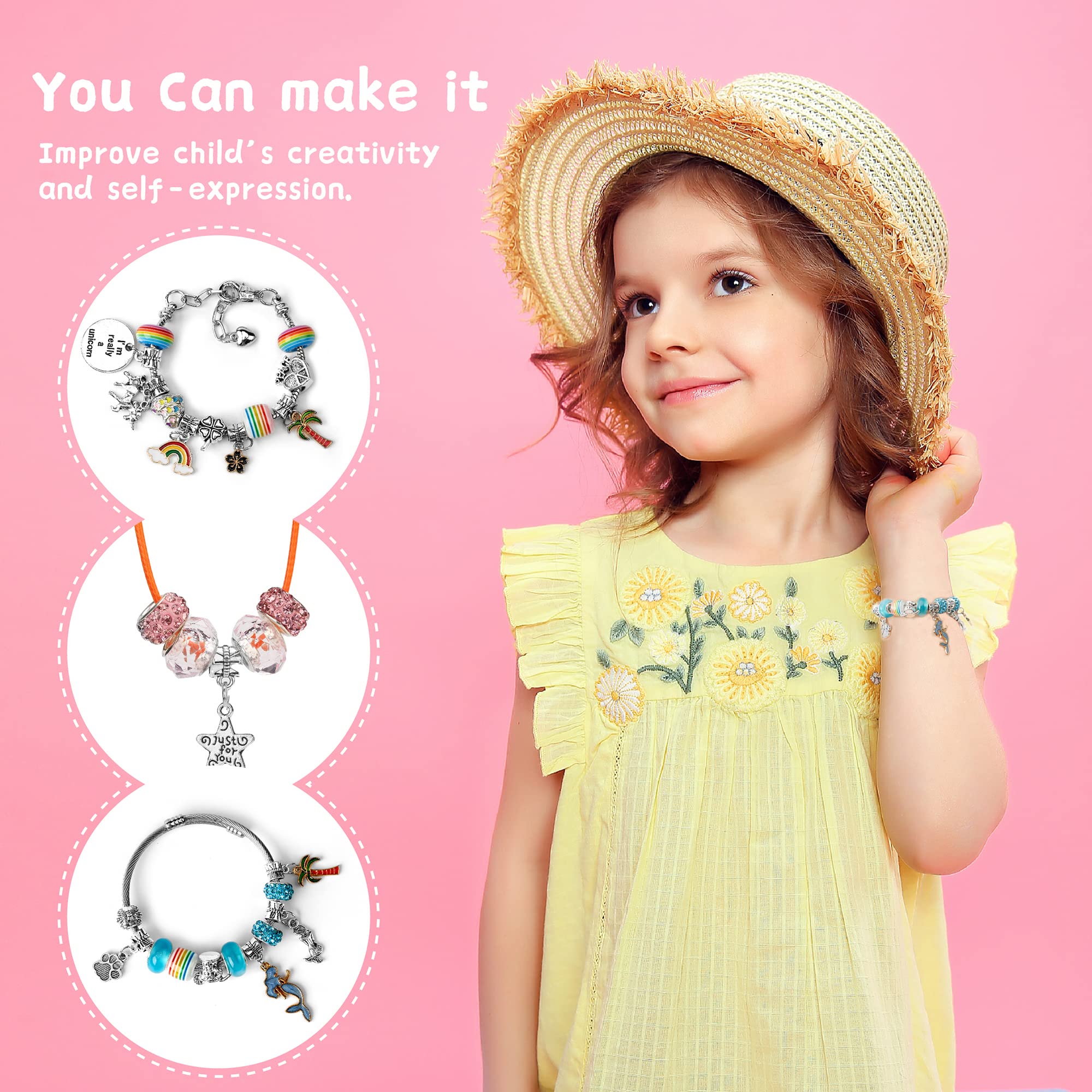 Bambini Perline, Set Di Perline Fai Da Te Per Bambini, Braccialetti Fai Da Te, Collane,per Bracciale, Kit Per La Creazione Di Gioielli Colorati - Foto 10