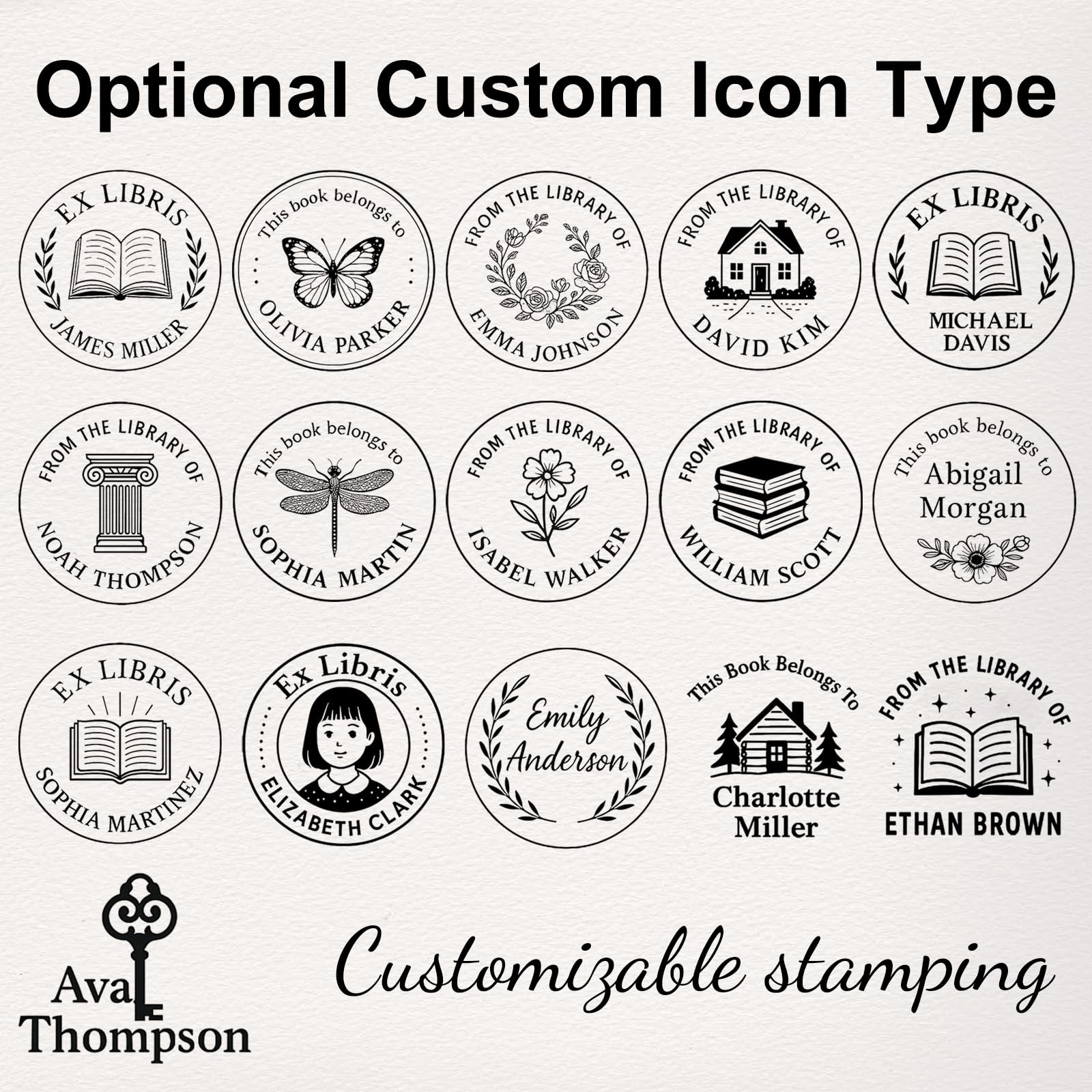 Book Embosser Personalized – Custom Book Embosser Stamp for Library, Wedding, Napkins |Logo Stamp for Weddings | Unique Book Gifts