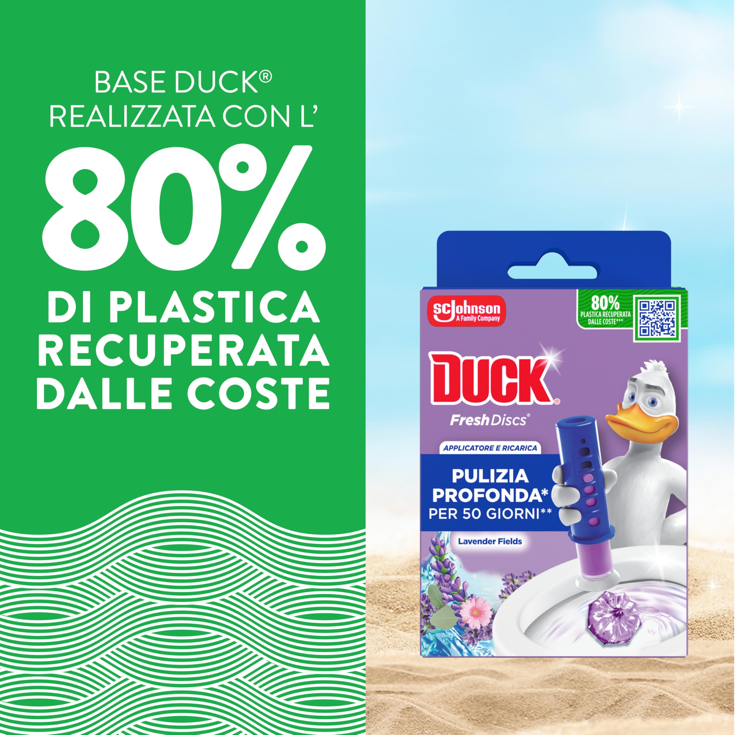 Duck Fresh Discs - Base per Dischi Gel Igienizzanti WC, Fragranza Lavanda- Formato Scorta 5 Applicatori, 30 dischetti