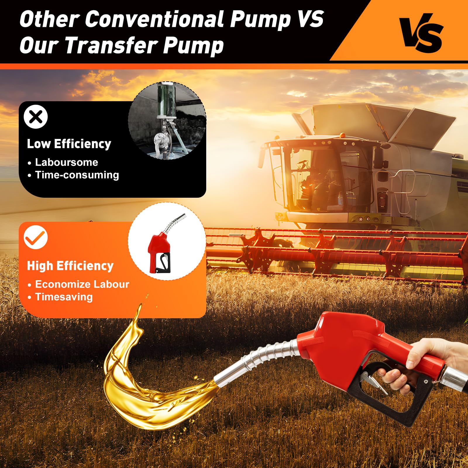 550W Selbstansaugende Dieselpumpe 230V Heizölpumpe Heizöl Pumpe, Upgrade 60L/min Elektrische Dieselpumpe mit Auto Pistole & Filter, Selbstansaugende Kraftstoffpumpe - Ink 2+4 m Schlauch