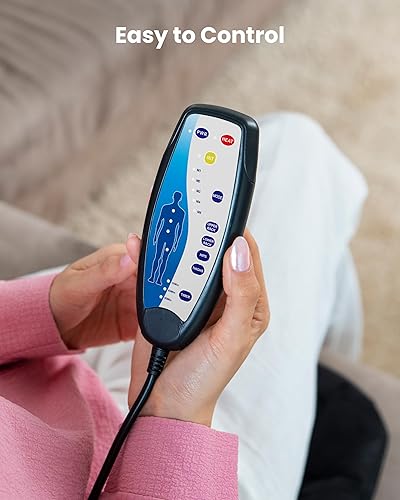 Miniatura 7 de COMFIER Masajeador de espalda con calor, cojín de asiento de masaje por vibración con 8 nodos de masaje y 5 modos, almohadilla de masaje ajustable