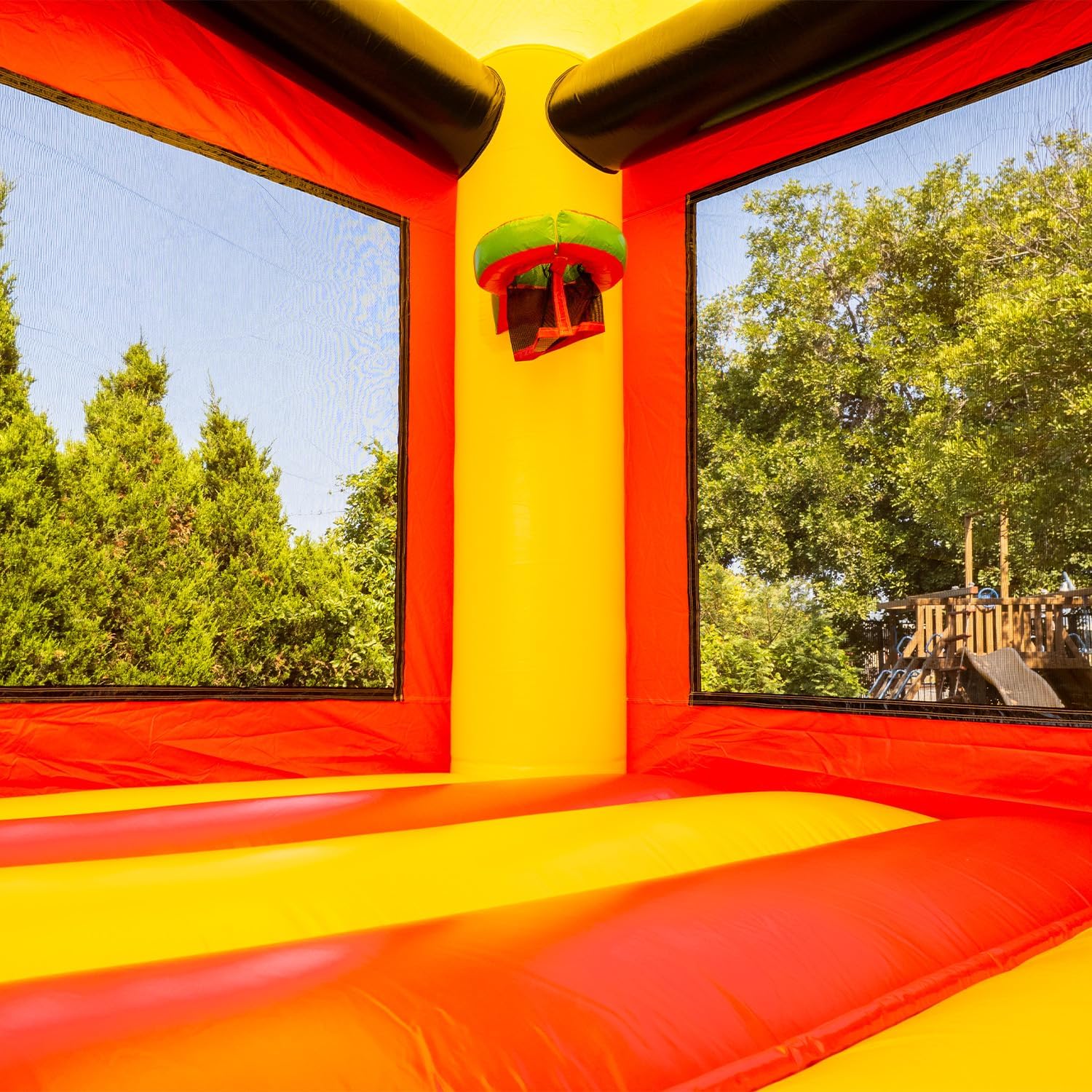 JumpOrange 13’x 26’x 15’ Ninja Warrior Bounce House with Slide; 15oz Commercial Grade PVC, Reinforced Strength Wet/Dry Jumper, with Basketball Hoop and Blower for Kids & Adult, Birthday, Party Rental