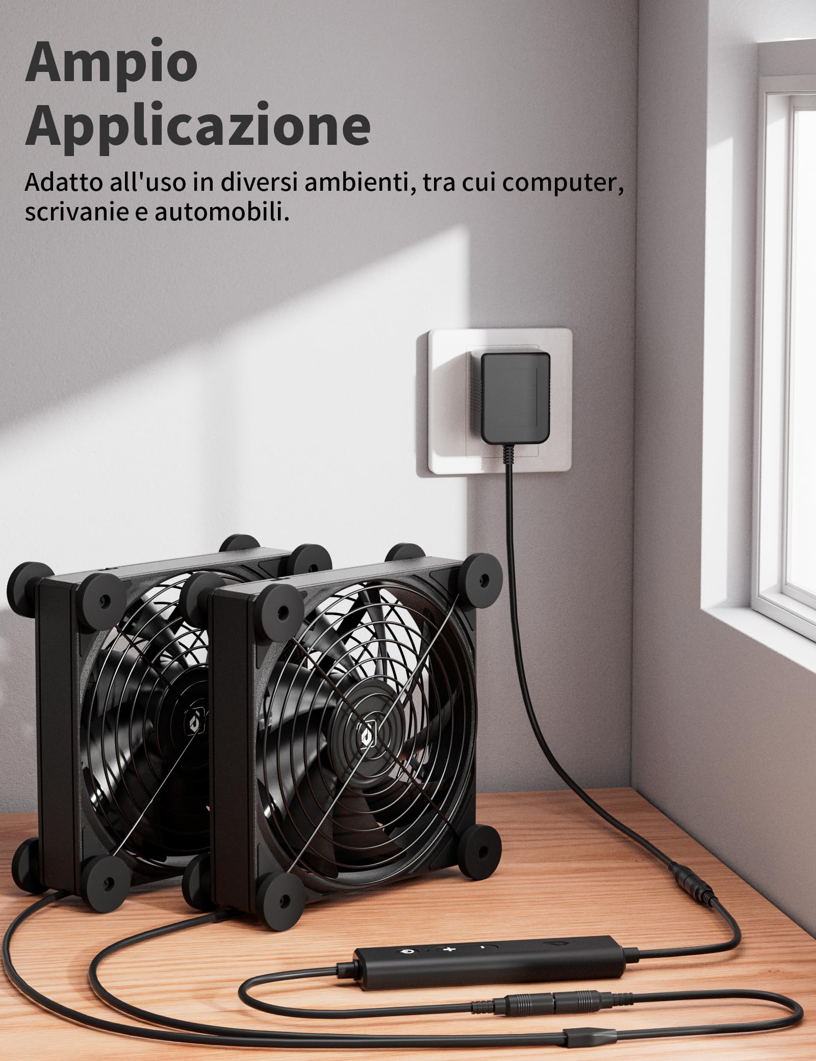 Ventilatore PC UpHere 120mm - 220V, 5 Velocità Regolabili - Silenzioso Per Cabinet E Server - Foto 3