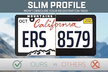 Spiffy Mountain License Plate Frame License Tag Holder Bracket Mountains are Calling Tag Frame for Overlanding Vehicles Gift for Car Guy | Made in the USA | Great for Hiking, Biking and Outdoor Lovers