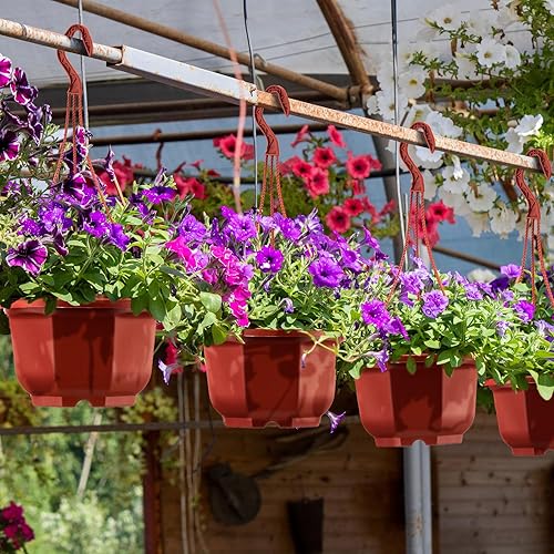 Miniatura 5 de Roshtia 50 macetas colgantes de plástico de 5.9 pulgadas con ganchos, macetas para colgar al aire libre, para guardería, para el hogar, jardín,