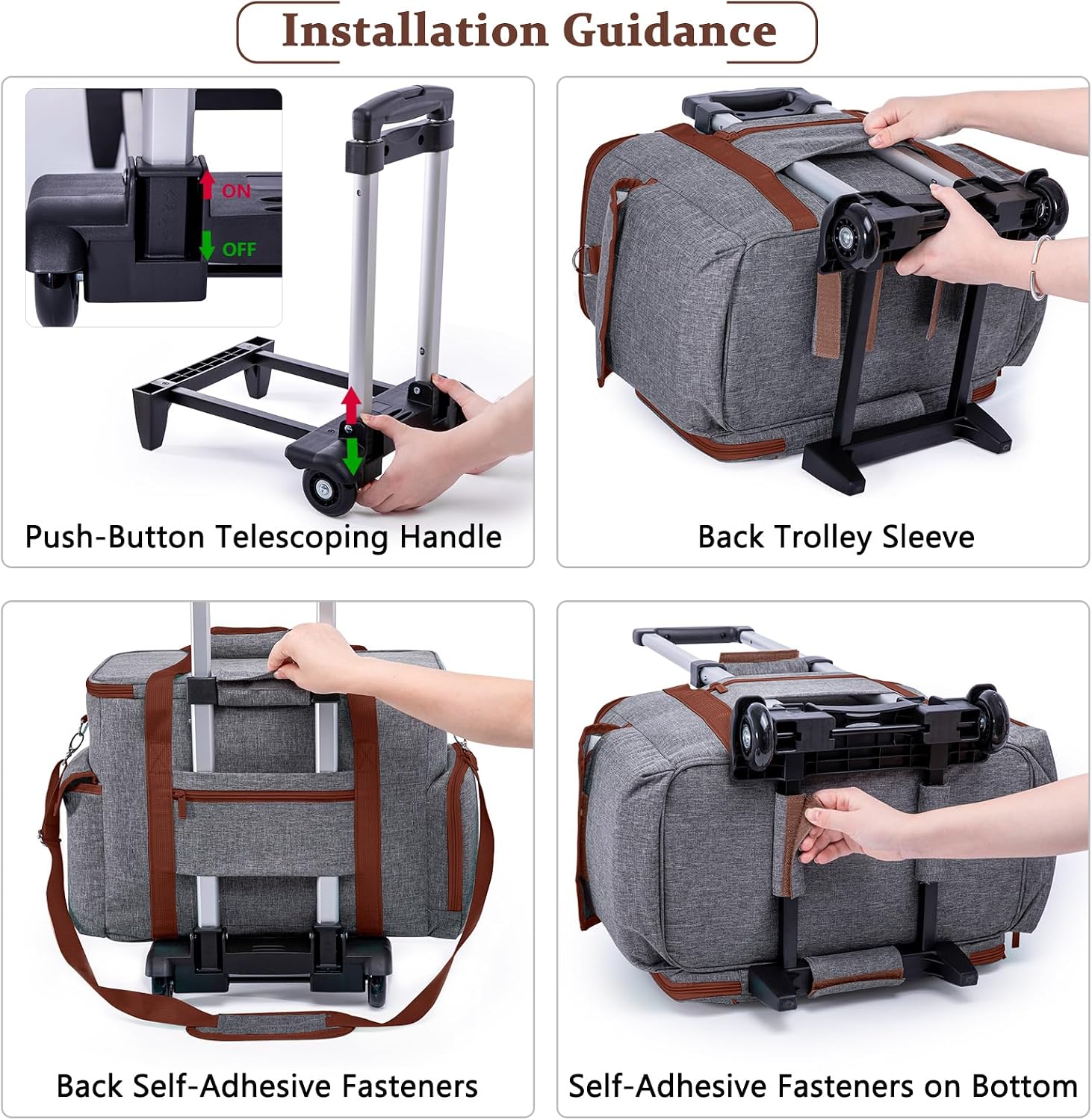 AMOIGEE Rolling Sewing Machine Case with Wheels & Detachable Wheel Frame image 4