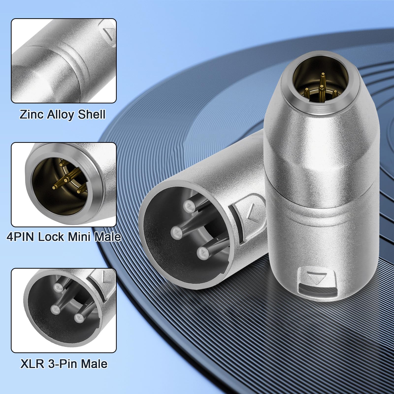 Amazon.co.jp: 4ピンミニXLRコネクター、TA4F 4ピンオス→XLR 3