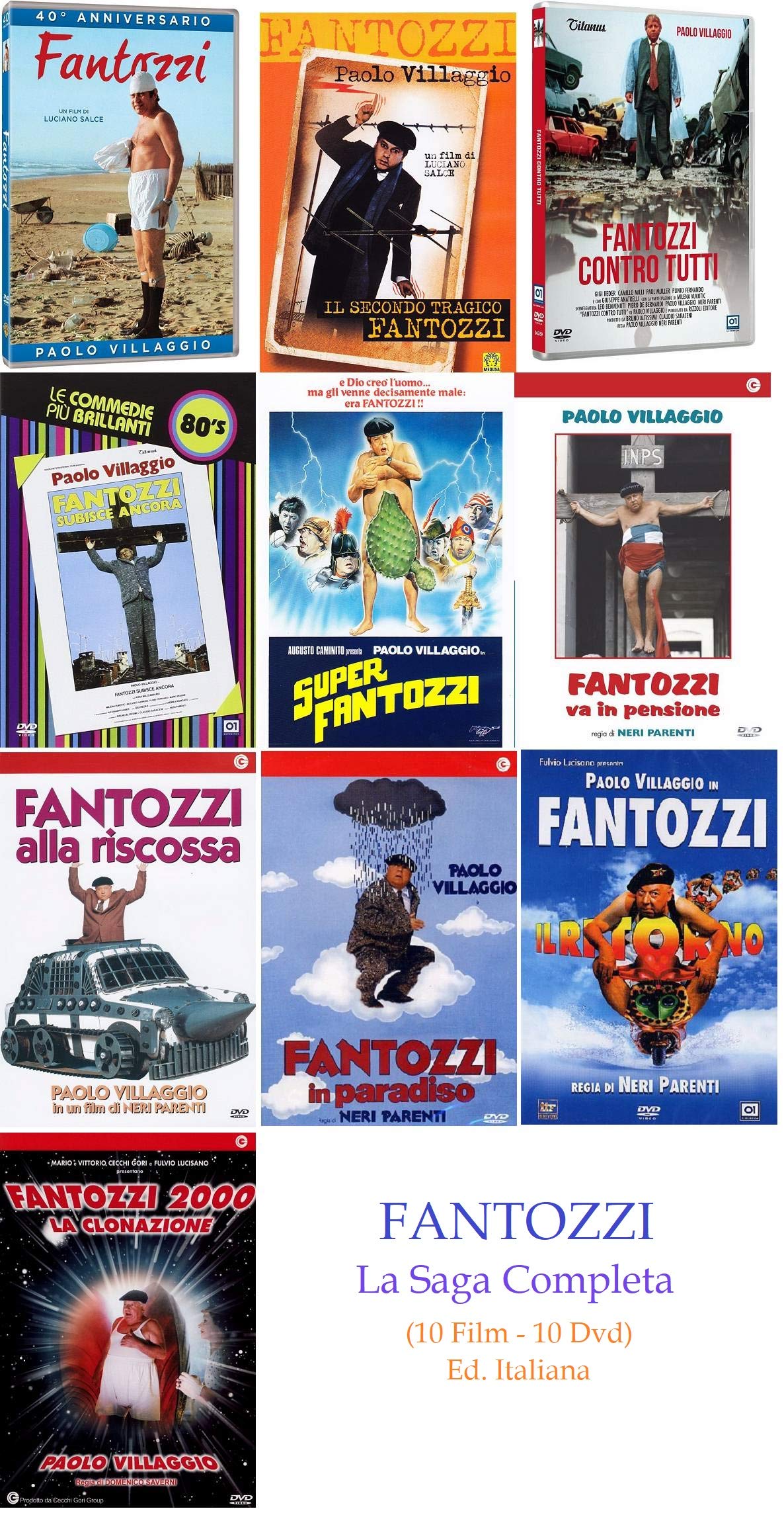 FANTOZZI - La Saga Completa (10 Film - 10 Dvd) Ed. Italiana