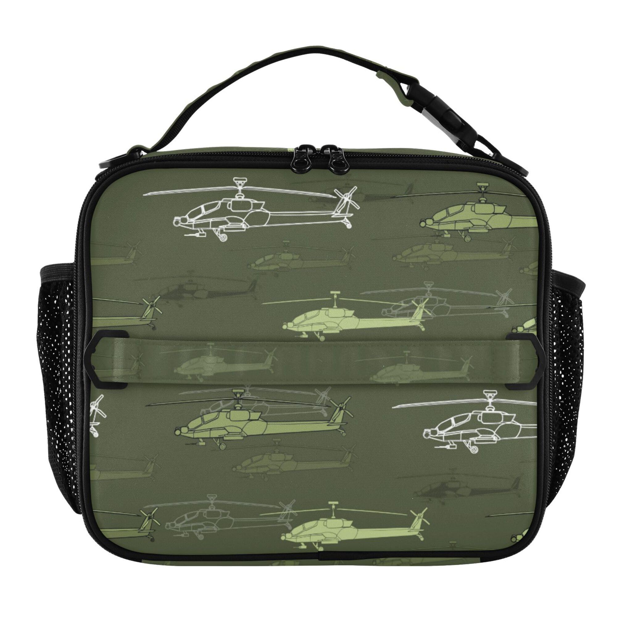Glaphy Helicopters Green Kids Lunch bag Insulated Lunch Box Mini Cooler Bag Back to School Meal Tote Bag for Girls Boys