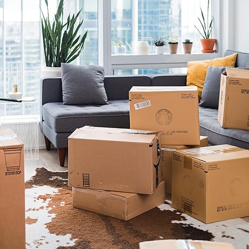 Miniatura 5 de Paquete de 10 cajas de mudanza de tamaño pequeño grado B 11 x 9 x 5, cajas recicladas con diferentes impresiones en los lados, cajas de mudanza