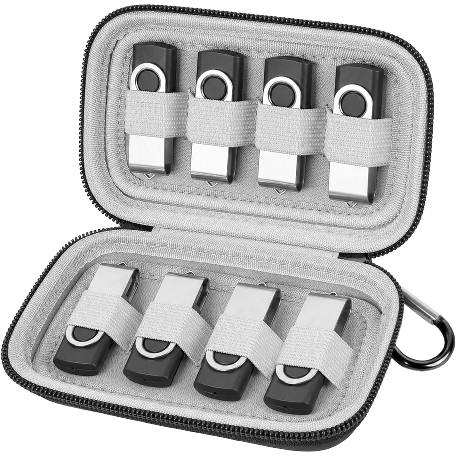ALKOO Flash Drive Case USB Storage Case, Thumb Drive Holder, Holds 8, Black Global Recycled Standard Global Recycled Standard Global Recycled Standard
