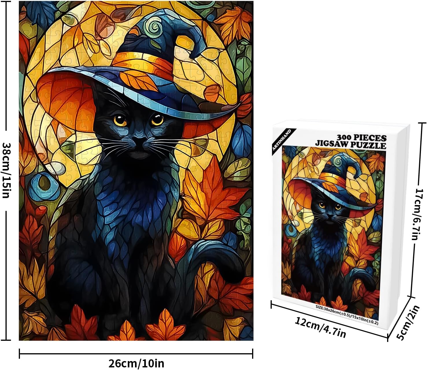 Great Jigsaw Puzzles for Adults 300 Pieces Halloween Black Cat Puzzles for Adults Toys Gift Family Decoration Kids Puzzle