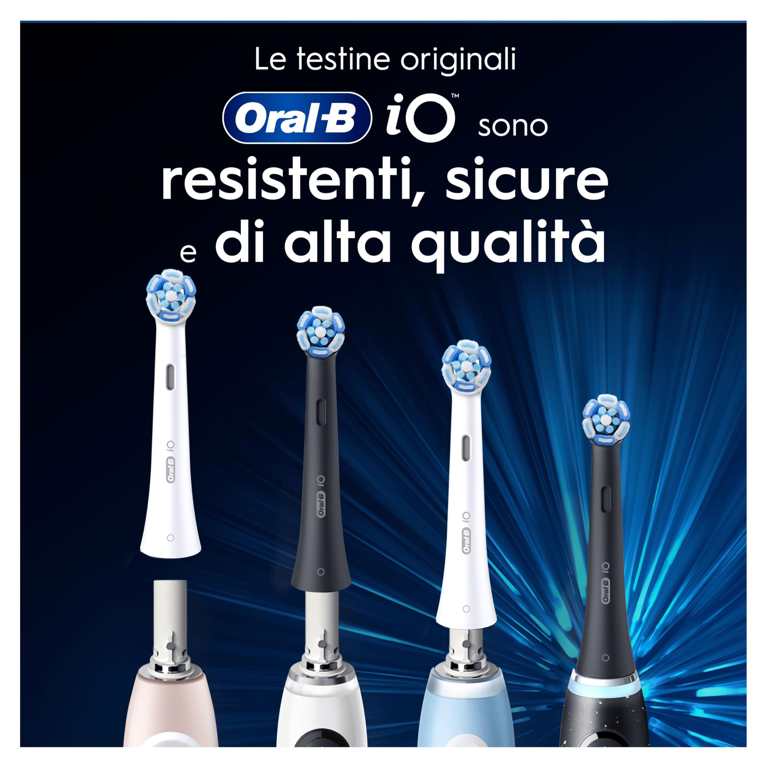 Oral-B Testine di Ricambio iO Ultimate Clean, Nere, 10 Ricambi - 10 Testine di Ricambio per Spazzolino Elettrico, Rotonde Originali, Rimozione Profonda Della Piastra Batterica
