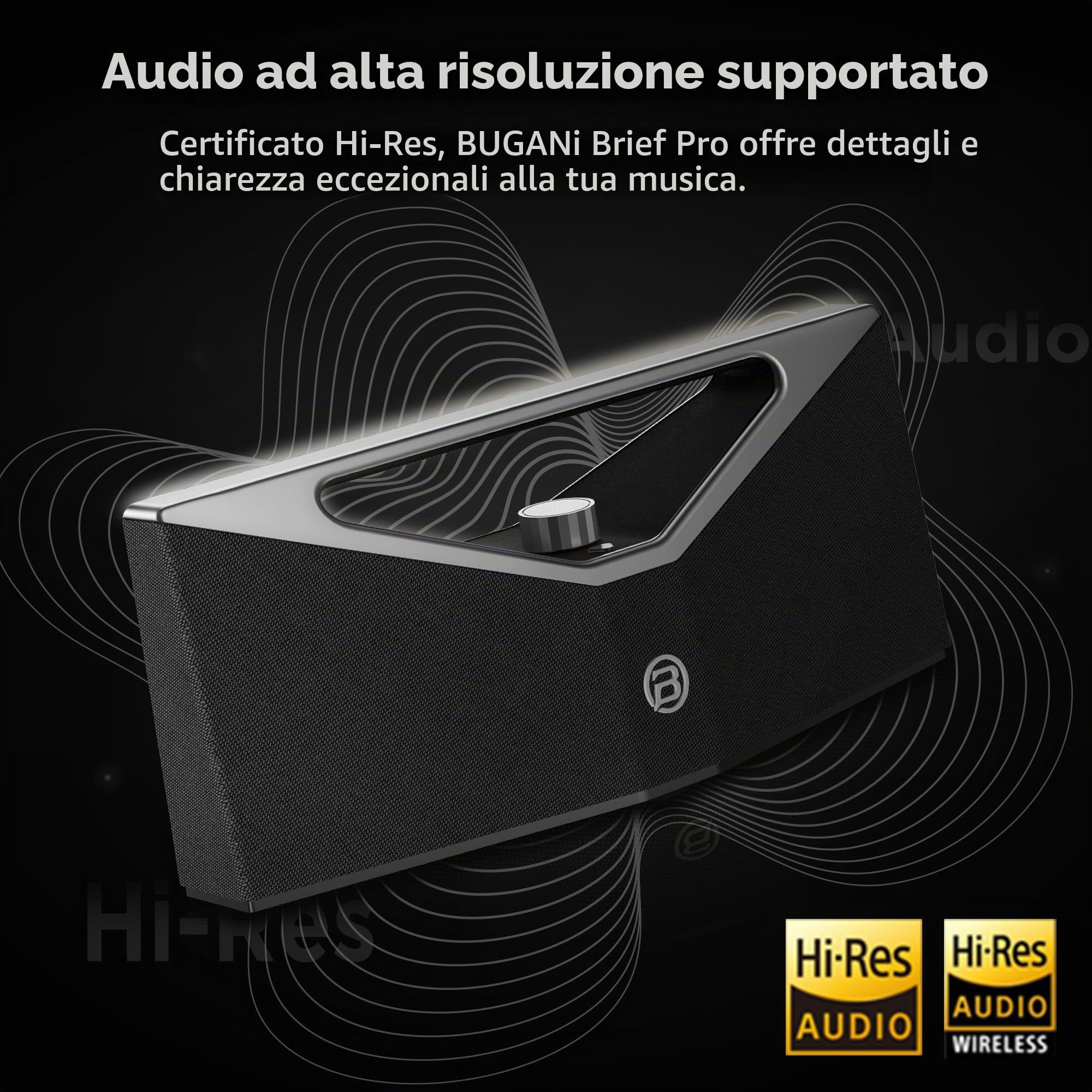 BUGANI Brief Pro Cassa Bluetooth Portatile 160W, Hi-Res Audio, 12 Ore di Riproduzione, Cassa Bluetooth Potente con Sottobasso per Jazz, Altoparlante Esterno per Campeggio, Spiaggia, Festa, Argento
