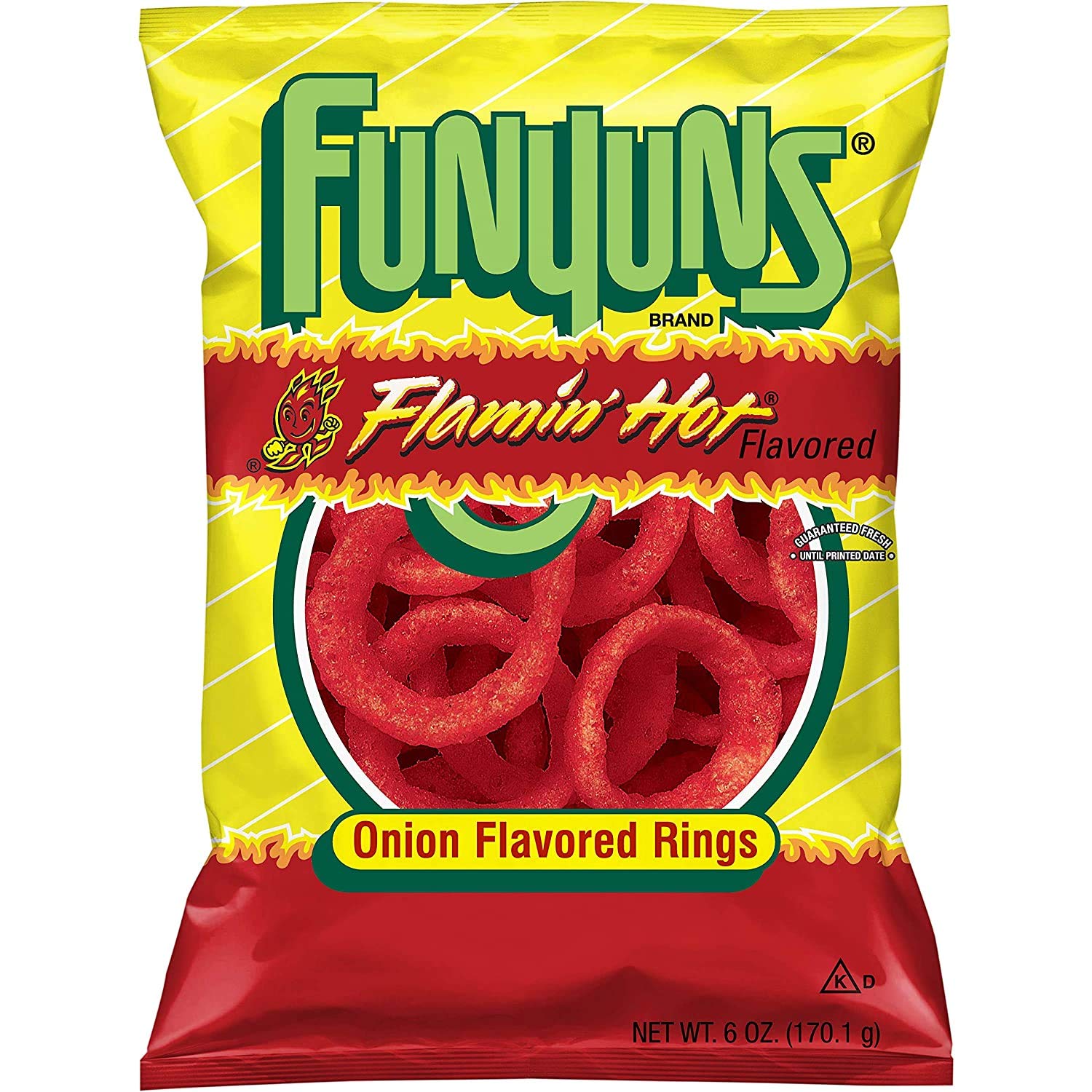 PACK OF 12 - Funyuns Flamin&amp;amp;#39; Hot Onion Flavored Rings 6 oz. Bag