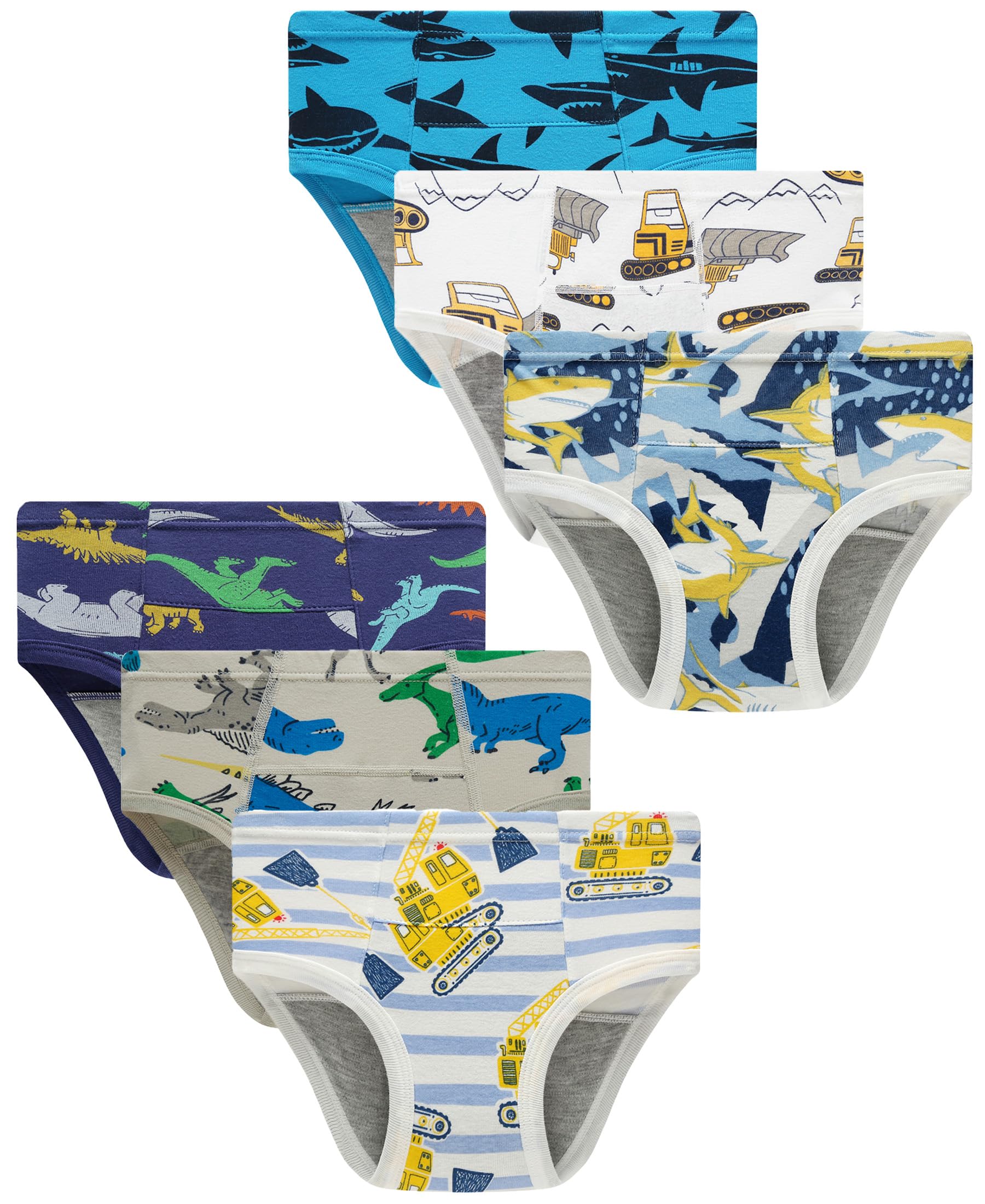 Sladatona Boys Trainer Underwear Toddler Boys Boxer Briefs Little Kids Undies Multiple 6 Pack