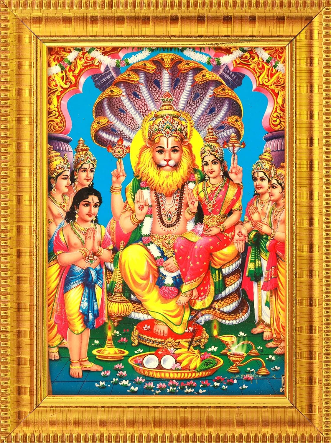 PALJJI HANDICRAFTS Lakshmi Narasimha Swamy Photo Frame in Small Size (6 x 8 Inch & 13 x 10 Inch) | Small Size for Pooja Room (13 x 10 Inch) (B0D7M85932) Amazon Price History, Amazon Price Tracker
