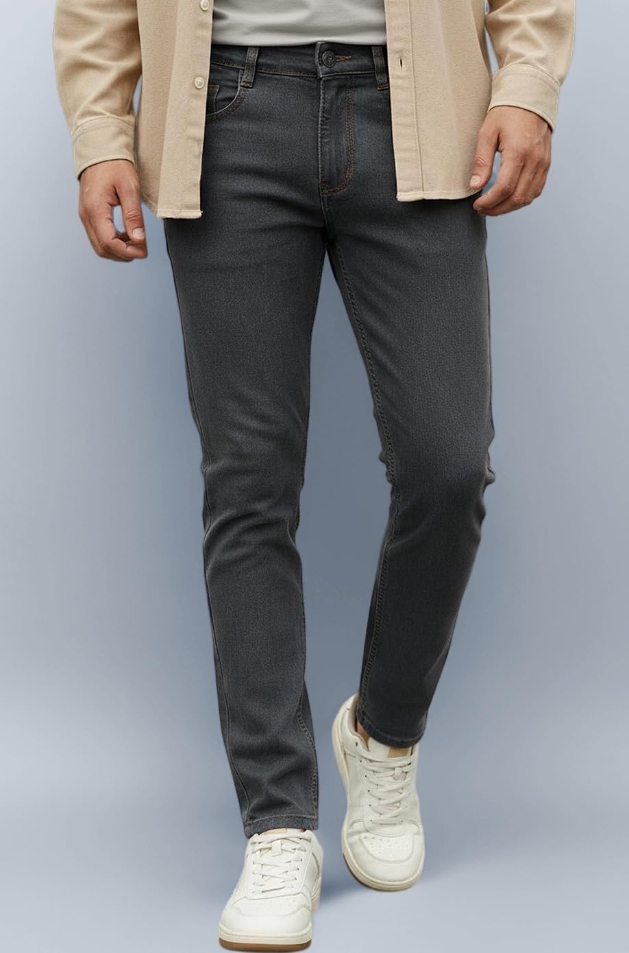 Men's Slim Fit Mid Rise Washed Jeans Stretchable