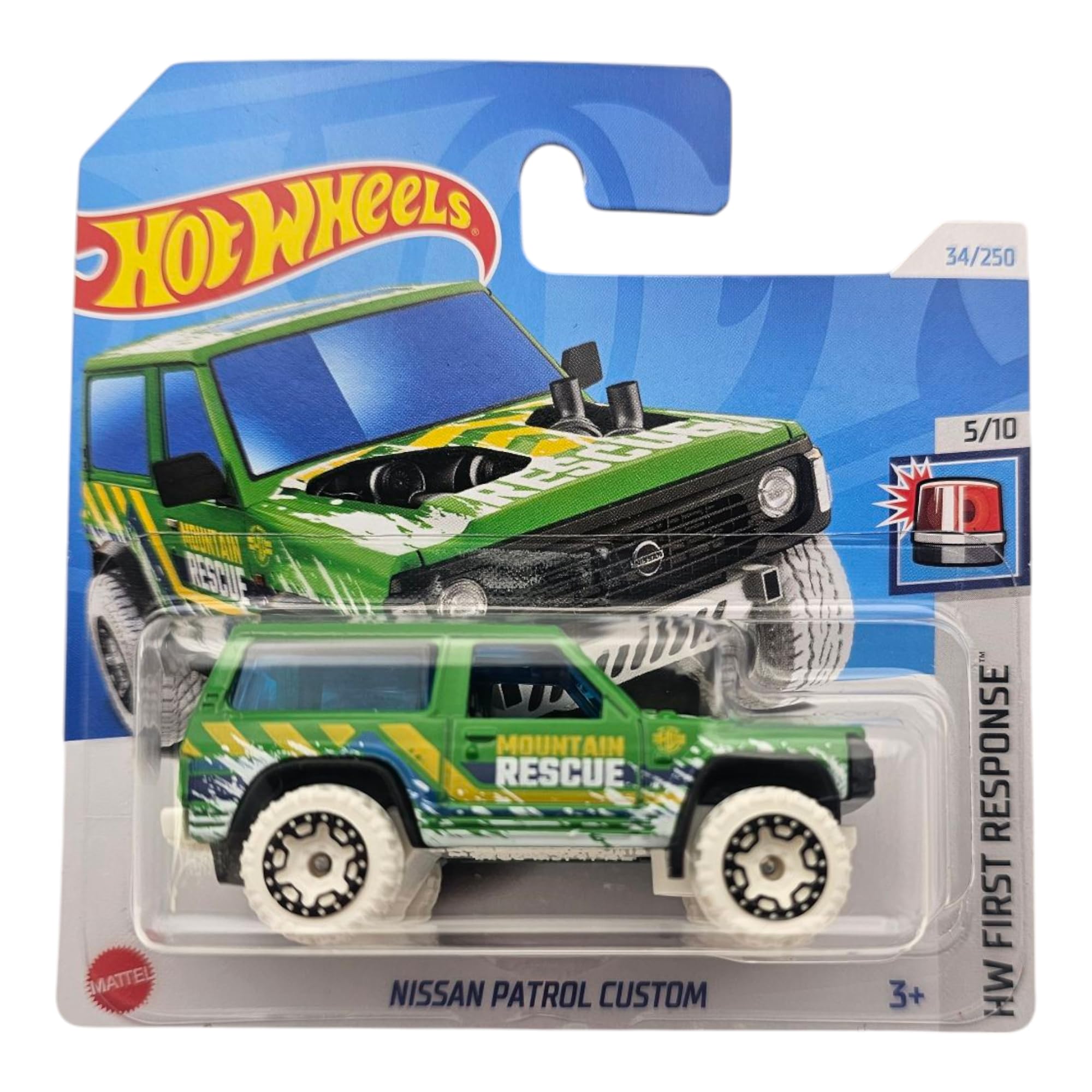 Hot Wheels Nissan Patrol Custom Mountain Rescue, Green, HW First Response Series, 5/10