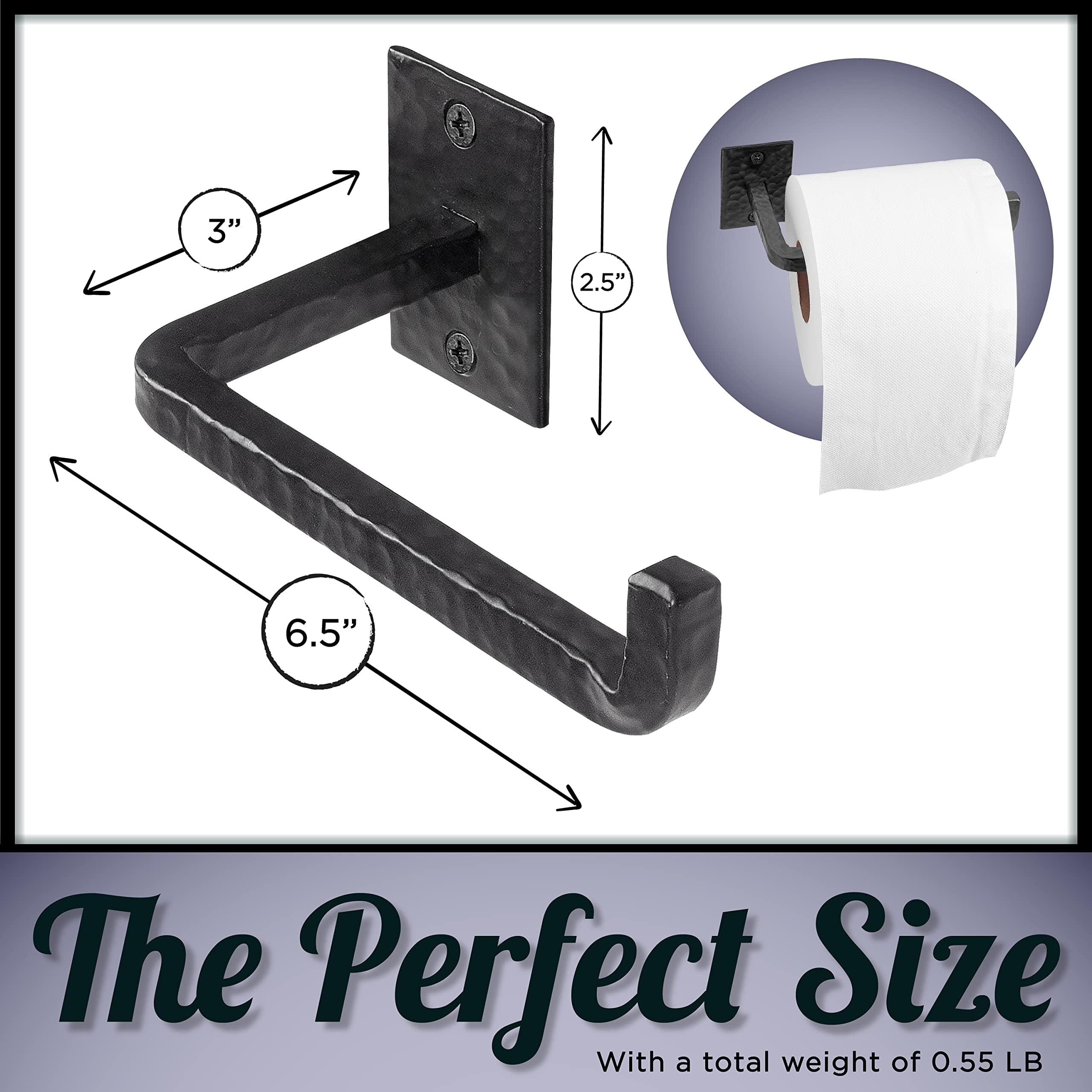 Black Wrought Iron Toilet Paper Holder - Wall Mount -4 Black Wrought Iron Toilet Paper Holder - Wall Mount -4