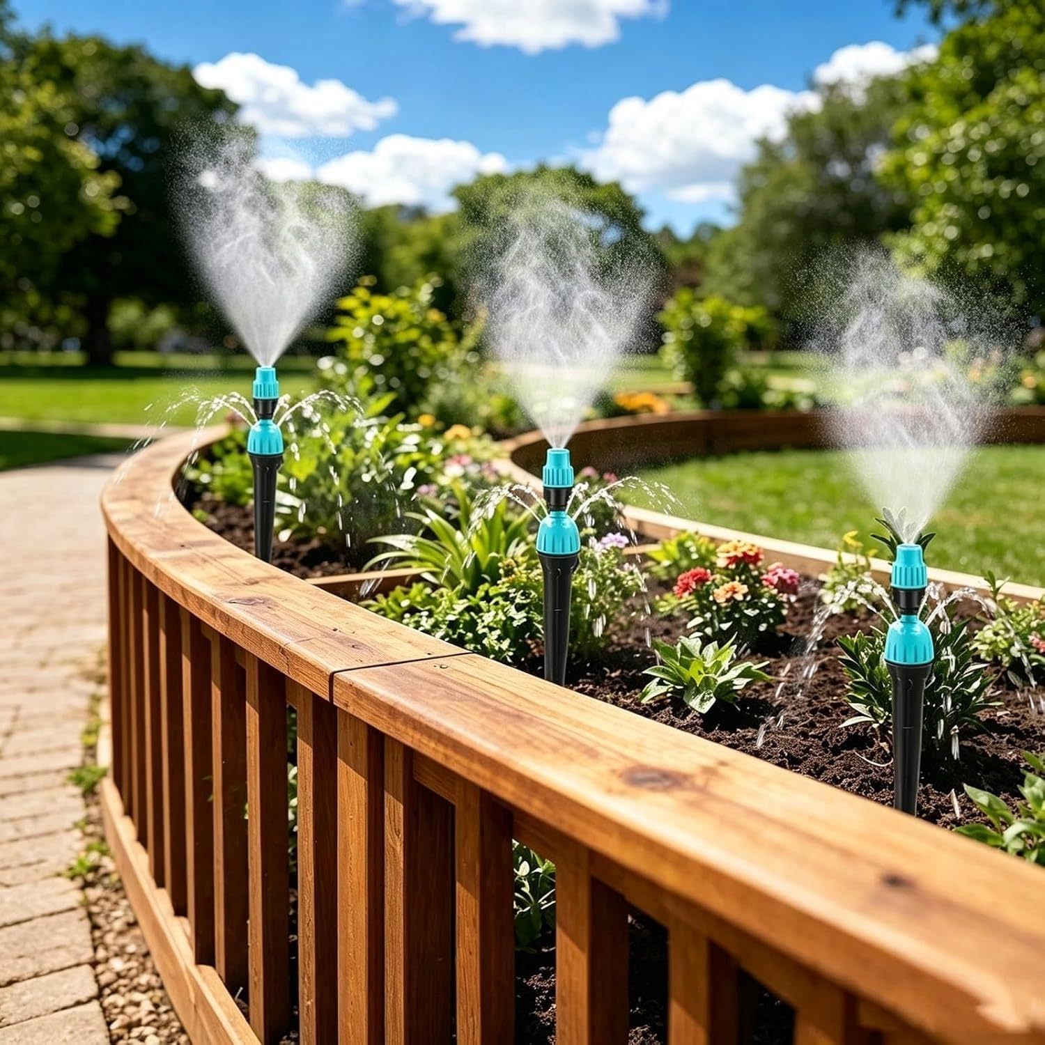 Kit de Riego Aspersión Kit de riego por goteo resistente a fugas, Sistema de regado por pulverización rotativo para plantas en macetas de invernadero de jardín(25m/82ft)