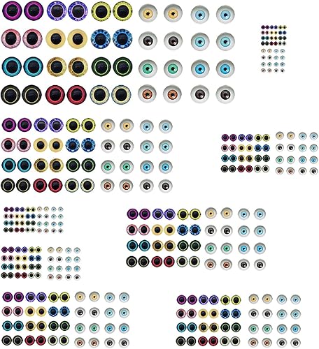 Miniatura 6 de 50 pares de ojos humanos de pupila de búho de cristal de 0.394 in para muñecas de arcilla, esculturas artesanales para encontrar pegamento en los