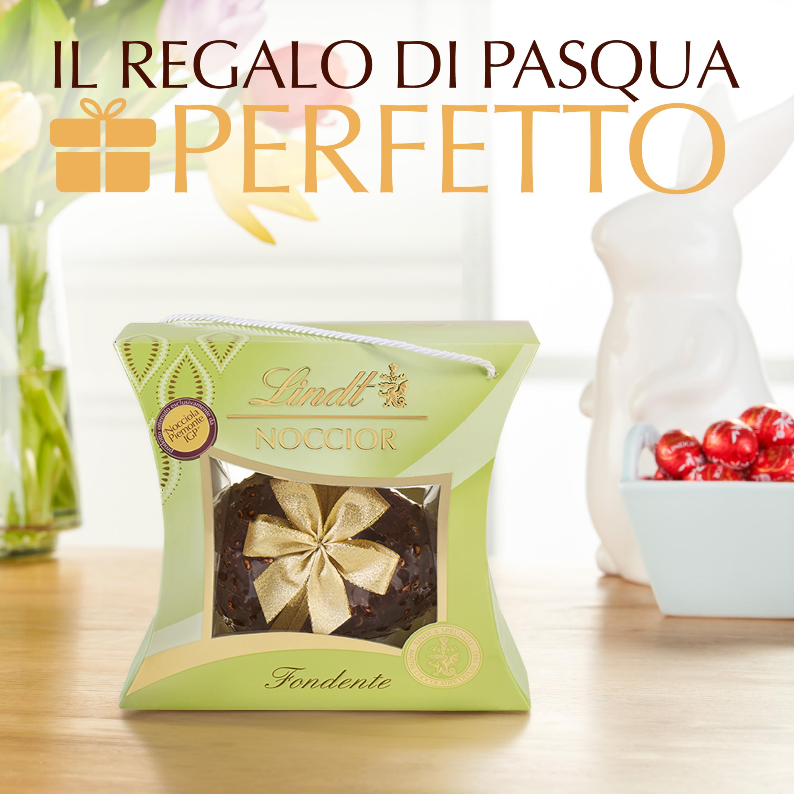 Lindt Uovo di Pasqua 2026 Noccior al Cioccolato Fondente e Nocciole Piemonte IGP, Idea Regalo Pasqua, Formato 510g