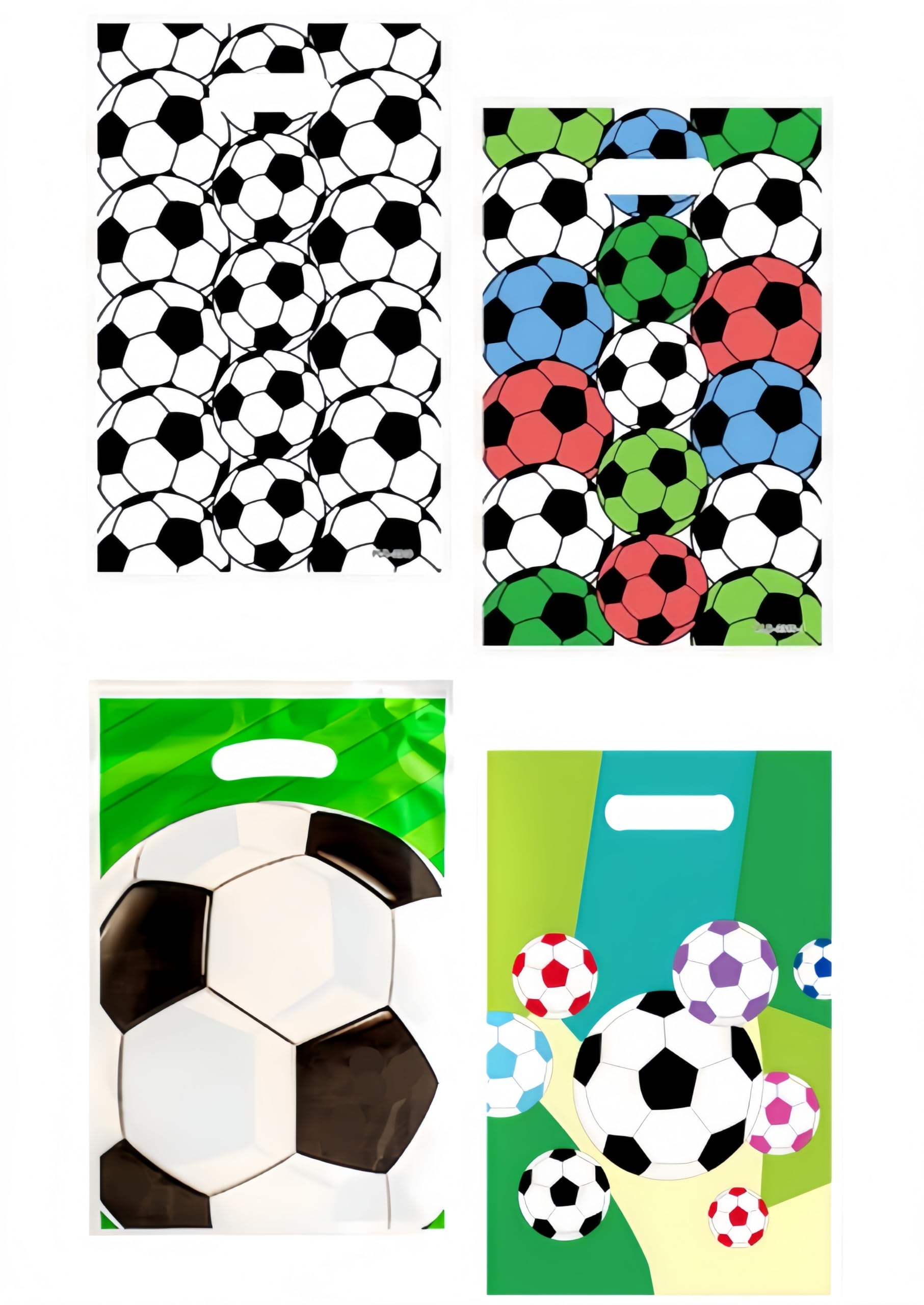 Norinoya 20 Pack Football Party Bags, 4 Designs Match Day Gift Bags, Waterproof Football Goodie Bags for Sports Parties, Fan Gatherings and Team Celebrations