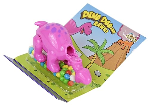 Miniatura 5 de Juego de 3 mini dispensadores de caramelos Dino Doo. Cuenta con dinosaurios como triceratops, estegosaurio y brontosaurio. Perfecto para fiestas de