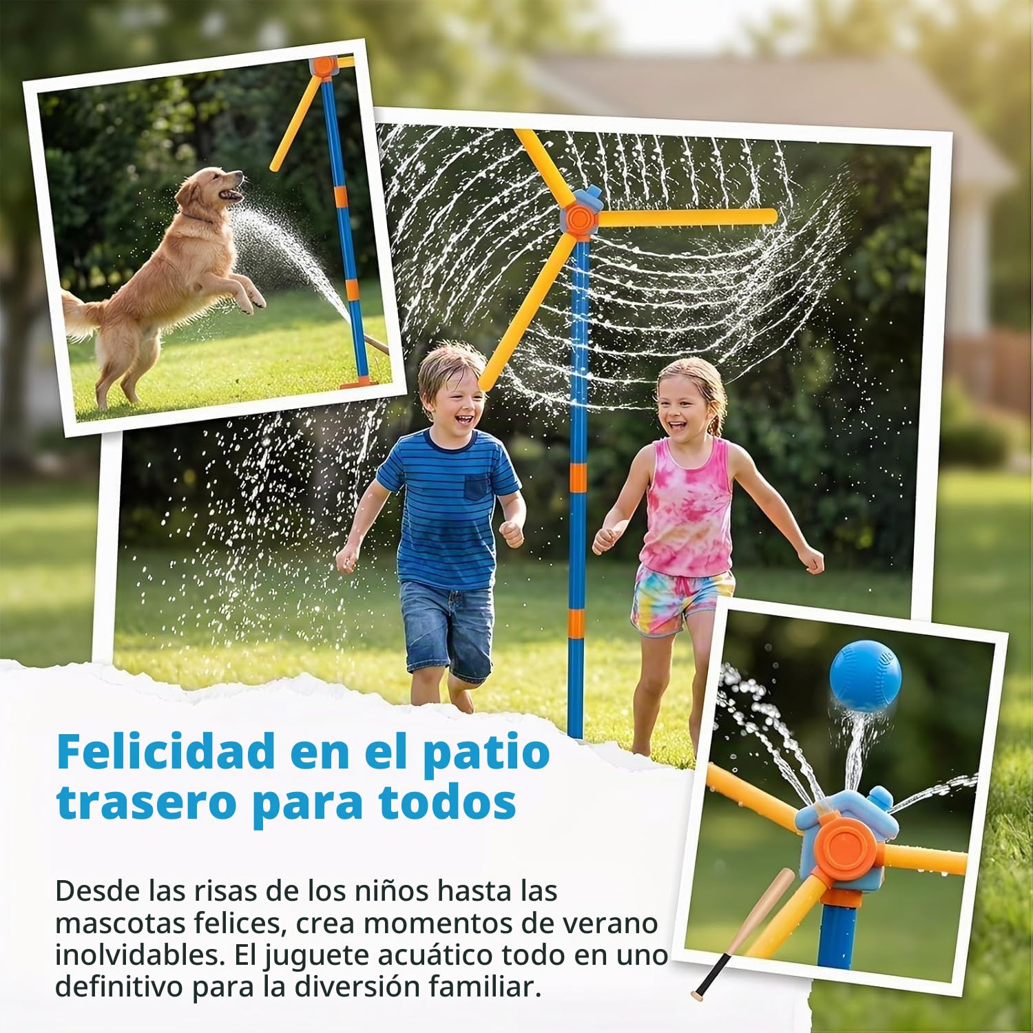 Upgraded Windmill Water Sprinkler for Kids, 360 Degree Spinning Splash Water Toys with 27 Nozzles, Outdoor Garden Toys for Boys, Girls and Dogs,Summer Backyard Lawn Play