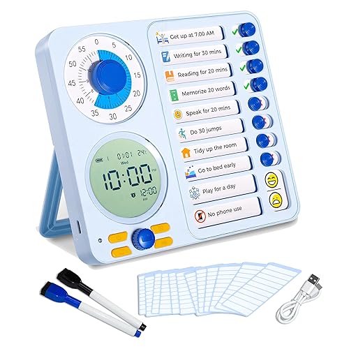 3-in-1 Visual Timer Task Timer with Chore Chart Board, ADHD
