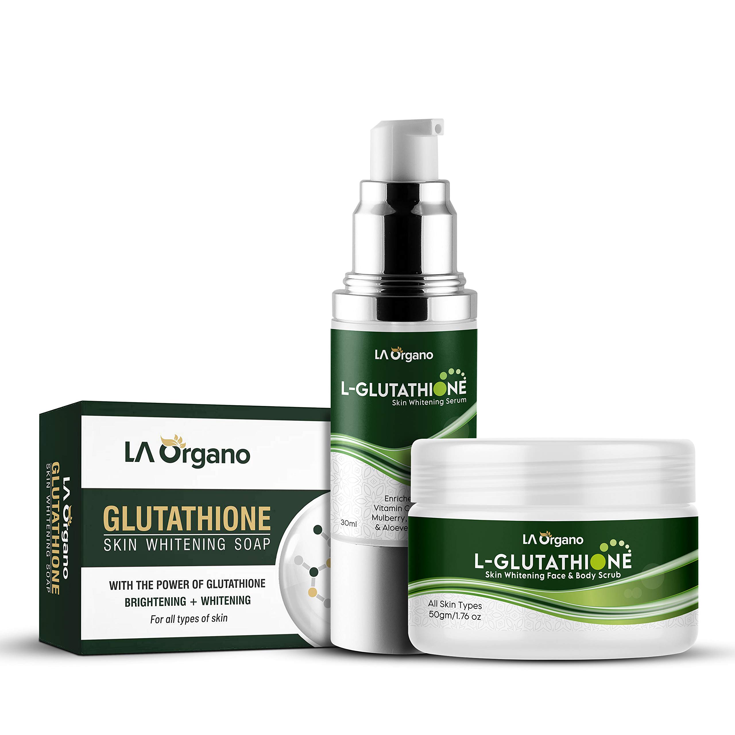 l-glutathione scrubs and lotion Face & Body Scrub, Exfoliates Dead Skin, Impurities & Po  LA Organo while moisture L- Glutathione Face and Body