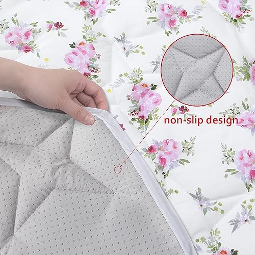 Miniatura 3 de Alfombra de juego con forma de hexágono, estampado floral, para bebés, niños, tapete adecuado para regalo, corralito portátil para jugar de seis