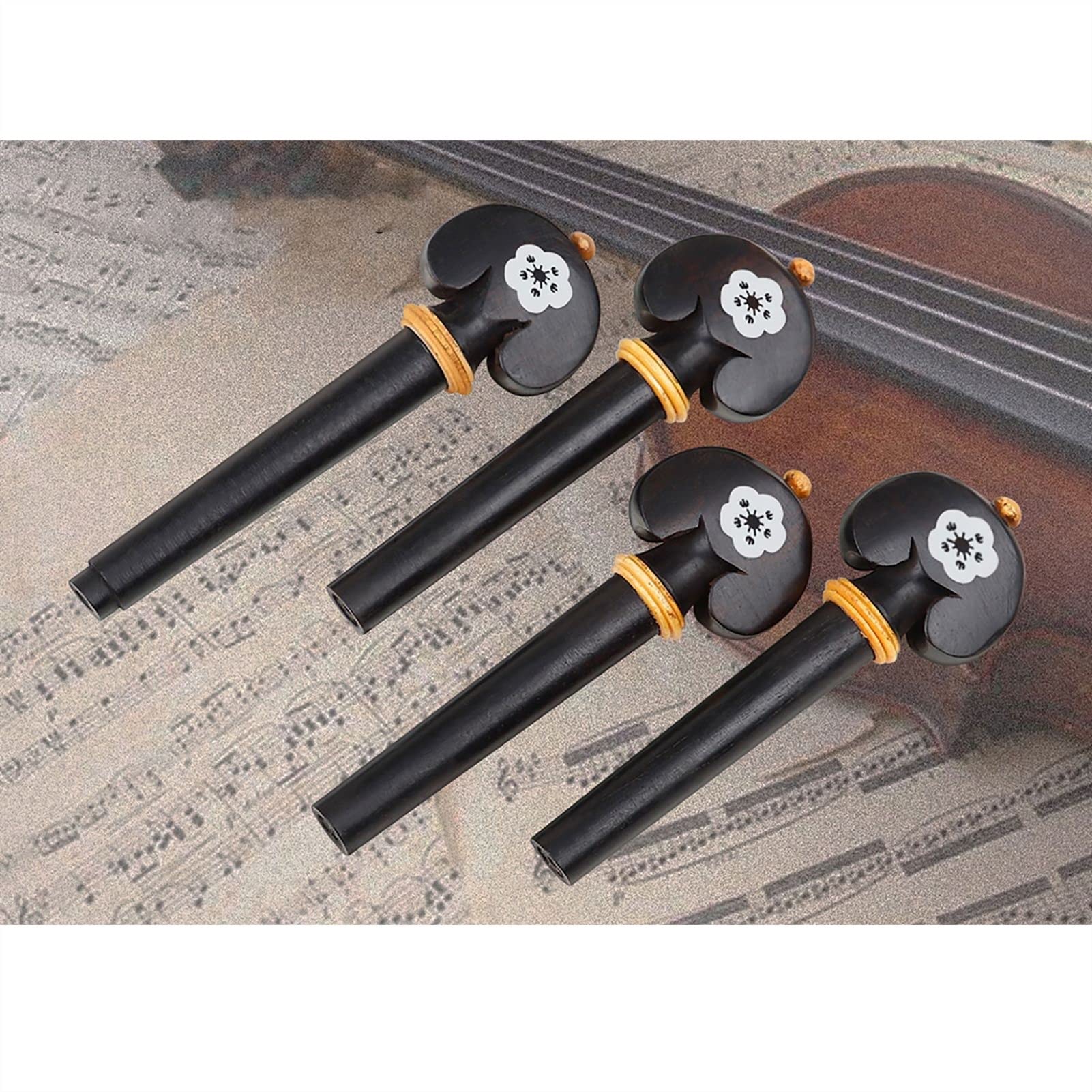 Partes violín Conjunto De 4 4 3/4 4/4 Violin Tuning Pegs Reemplazo Negro Reemplazo Tallado Bay