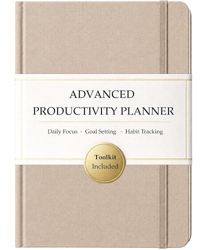 The Advanced Productivity Planner – Undated Daily, Weekly & Monthly Planning System with Time Blocking, Goal Setting & Habit Tracking. Toolkit to Maximize Focus and Take Control of Your Time | A5 (Beige)