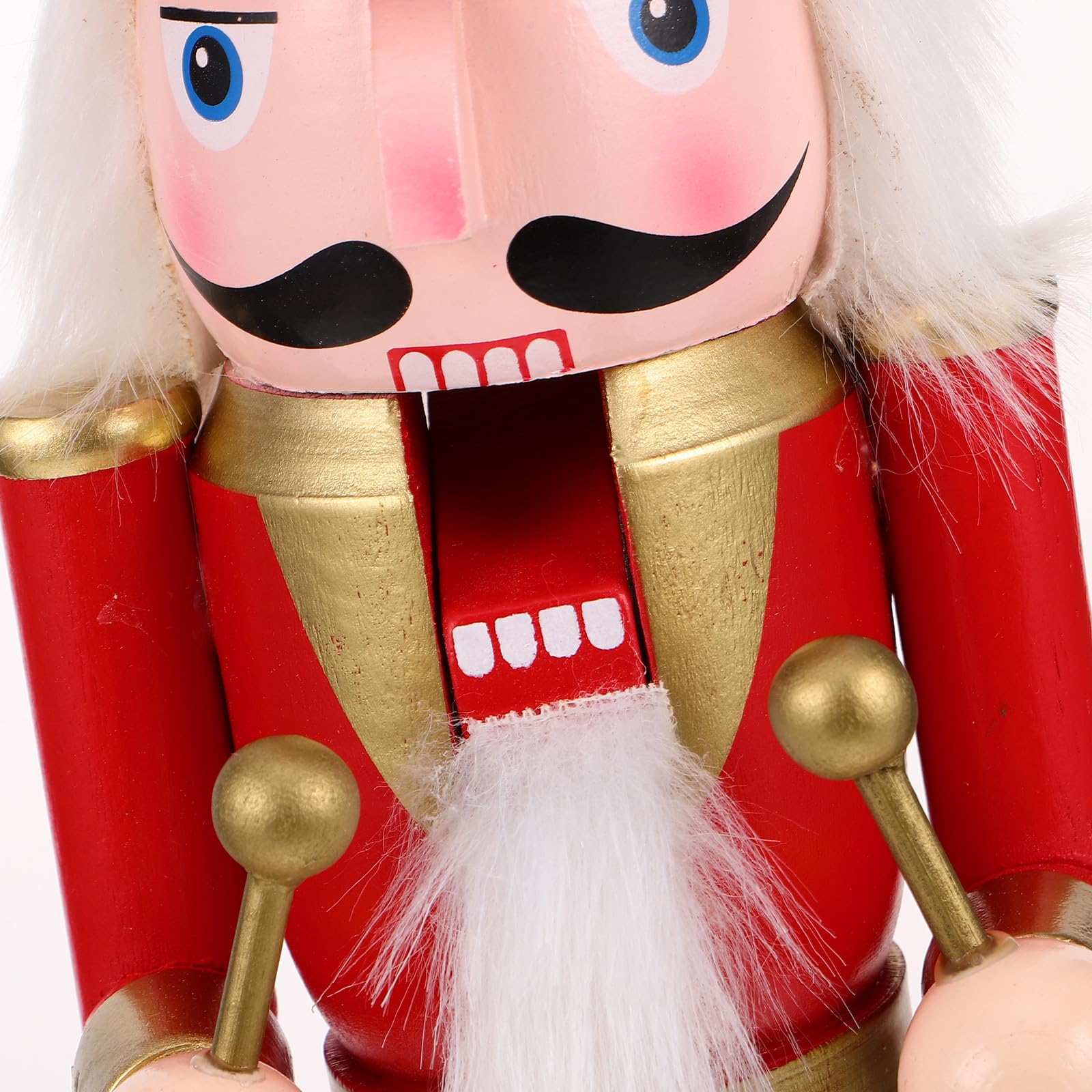 FRCOLOR 2 Pièces Figurine Casse-Noisette de Noël en Bois Rouge 38 CM