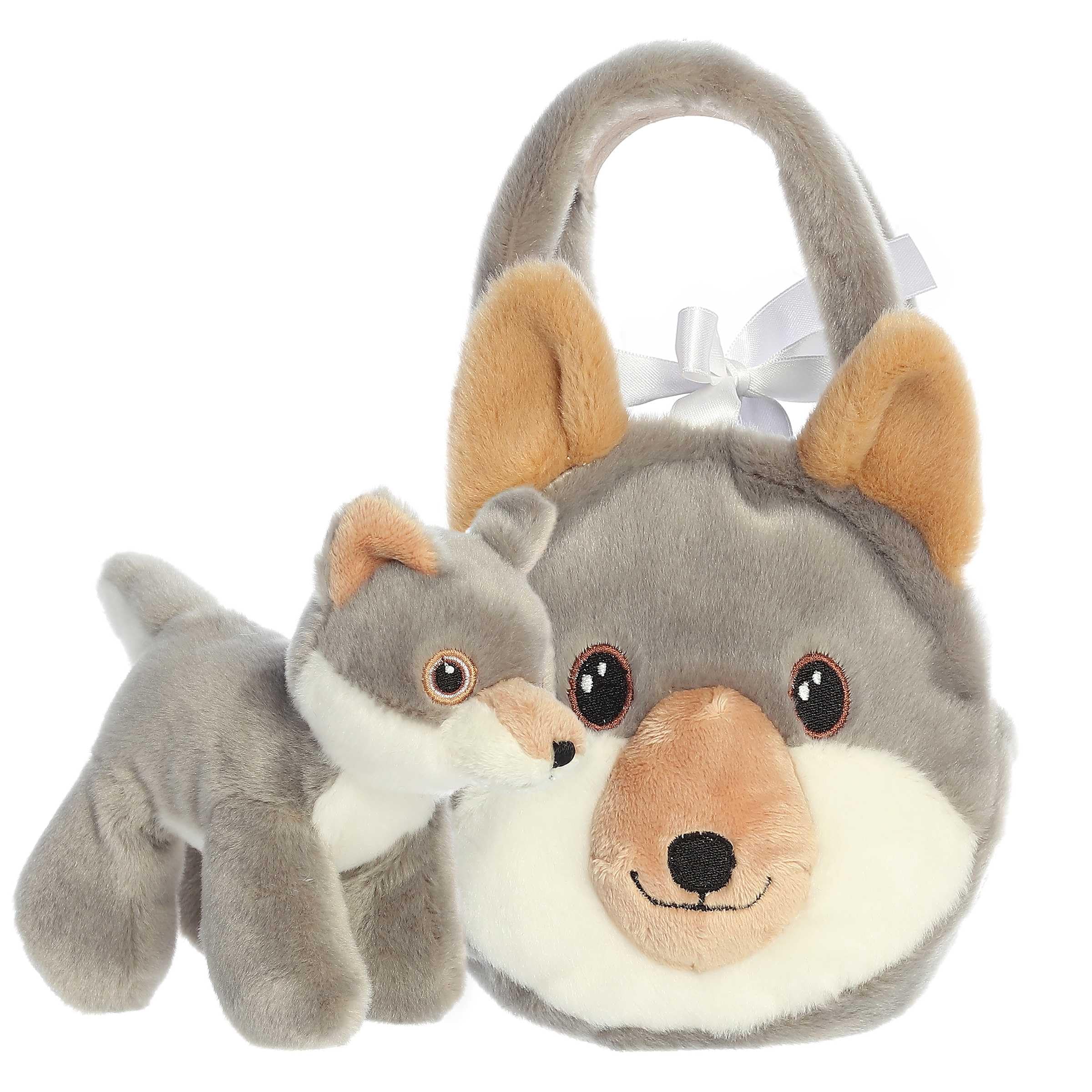 Aurora® Eco-Friendly Eco Nation™ Lupo di peluche - Coscienza ambientale - Materiali riciclati - Grigio 15,2 cm