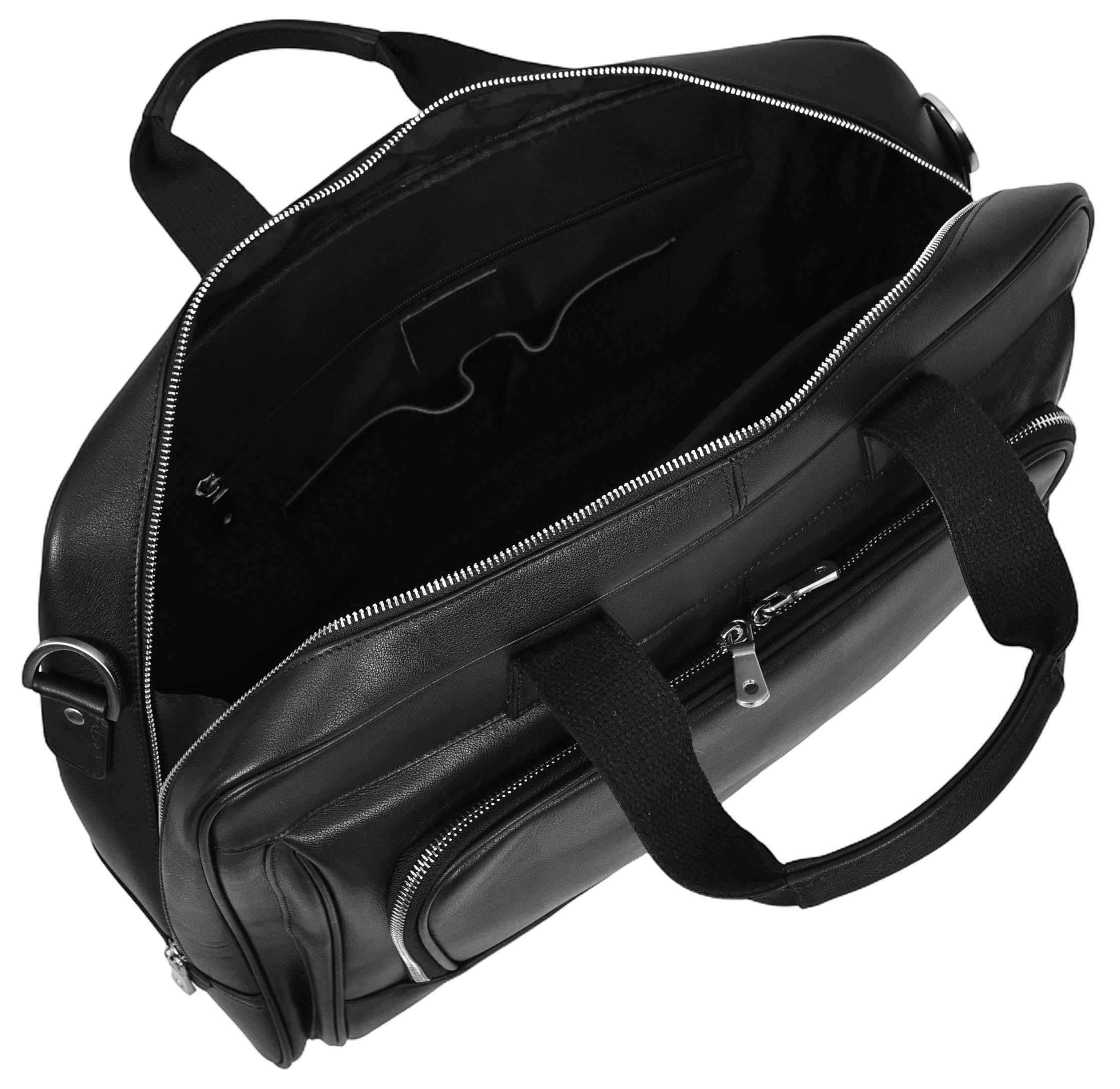 Kigali - Bolsa de viaje de piel auténtica, tamaño mediano, para fin de semana, Black, M, Bolsa de transporte