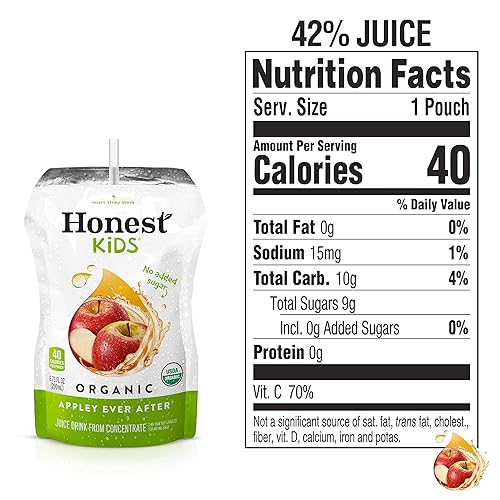 Miniatura 2 de Honest Kids Certificados Quencher de Frutas Orgánicas bolsas de 675 onzas Paquete de 32