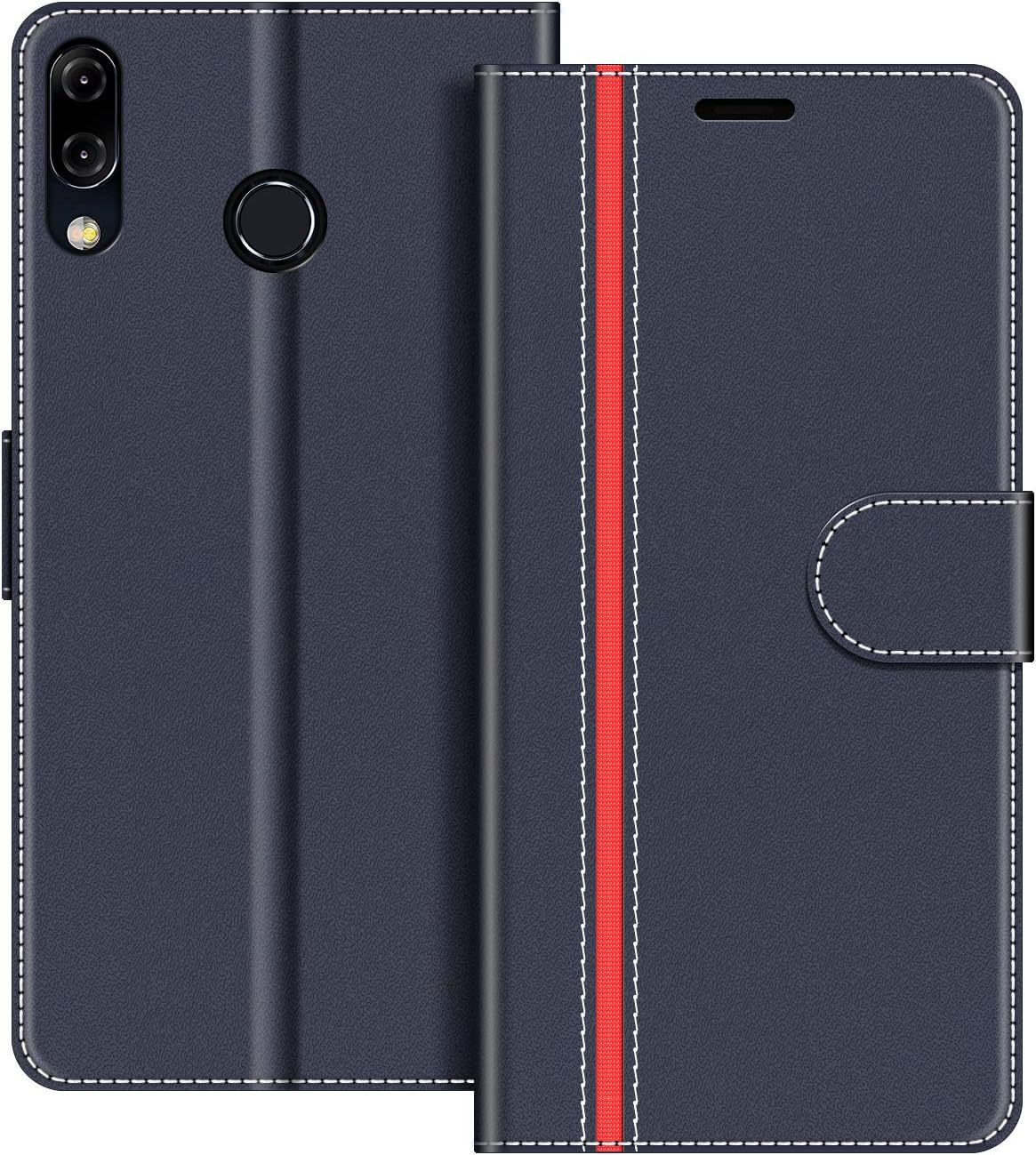 Custodia A Libro Magnetica Per ASUS Zenfone 5Z ZS620KL - Cover In Pelle Con Portacarte, Blu