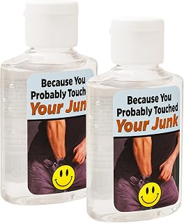 Witty Yeti Because You Probably Touched Your Junk Hand Sanitizer 2 Pack. I Don’t Know Where Your Hands Have Been! Hilarious Travel Size Bottles Are a Funny Gag Gift Idea & Adult Stocking Stuffer