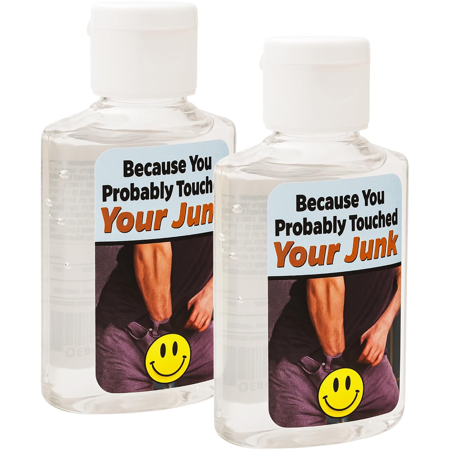 Witty Yeti Because You Probably Touched Your Junk Hand Sanitizer 2 Pack. I Don’t Know Where Your Hands Have Been! Hilarious Travel Size Bottles Are a Funny Gag Gift Idea & Adult Stocking Stuffer
