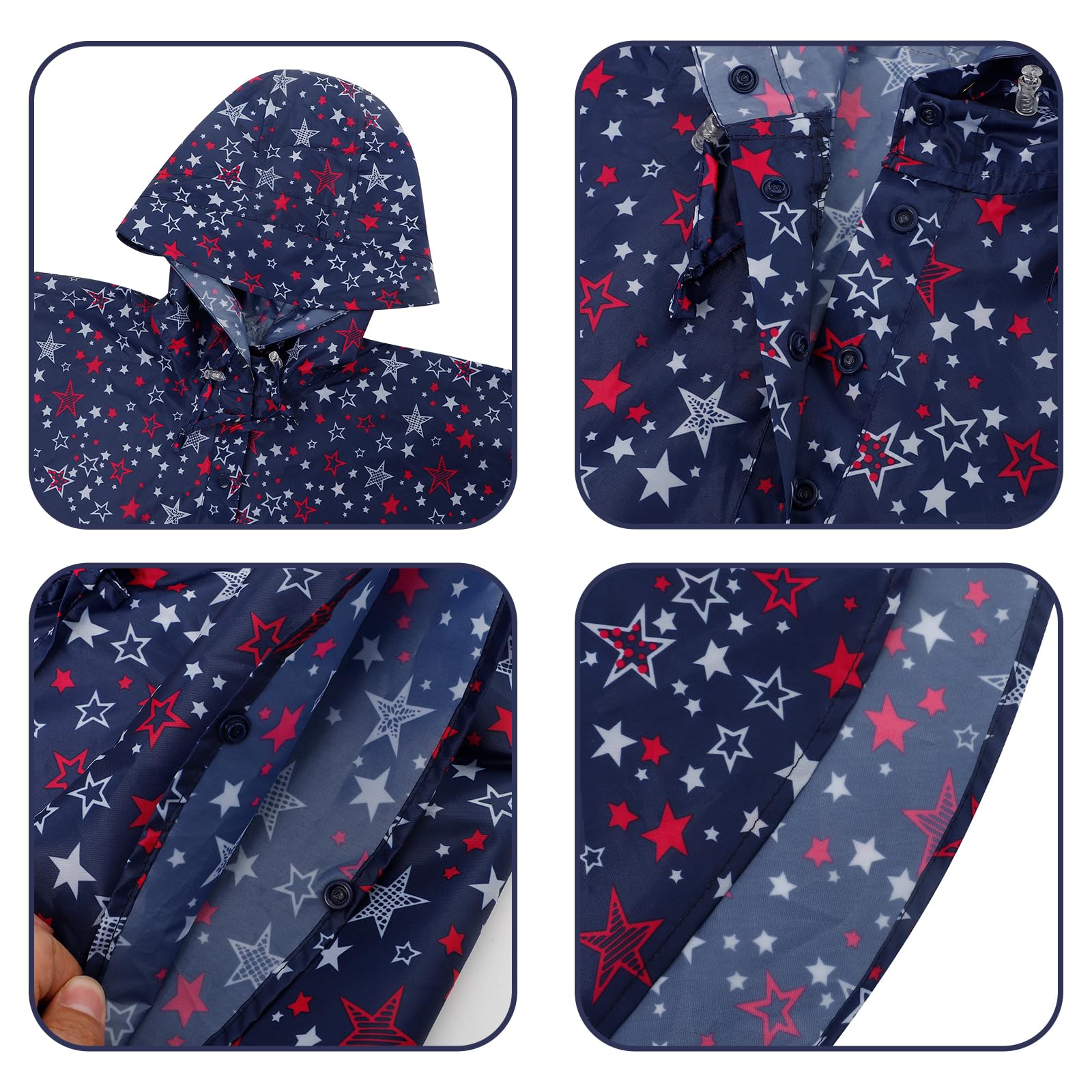 KAKU NANU Poncho Pluie Enfant Imperméable 3-14 Ans Avec Grande Capuche Et Sac De Rangement Cape Pluie Cahouet Fille Garçon Rose Rouge Bleu Jaune